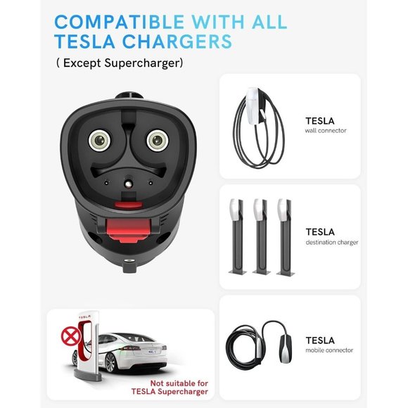 J1772 EV Charger Adapter Connector Max 60A 250V Safety Lock ALL EVs NEW - Picture 2 of 9